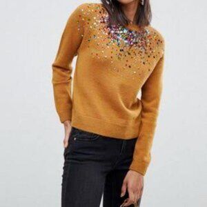 ASOS Mustard Sequin Sweater